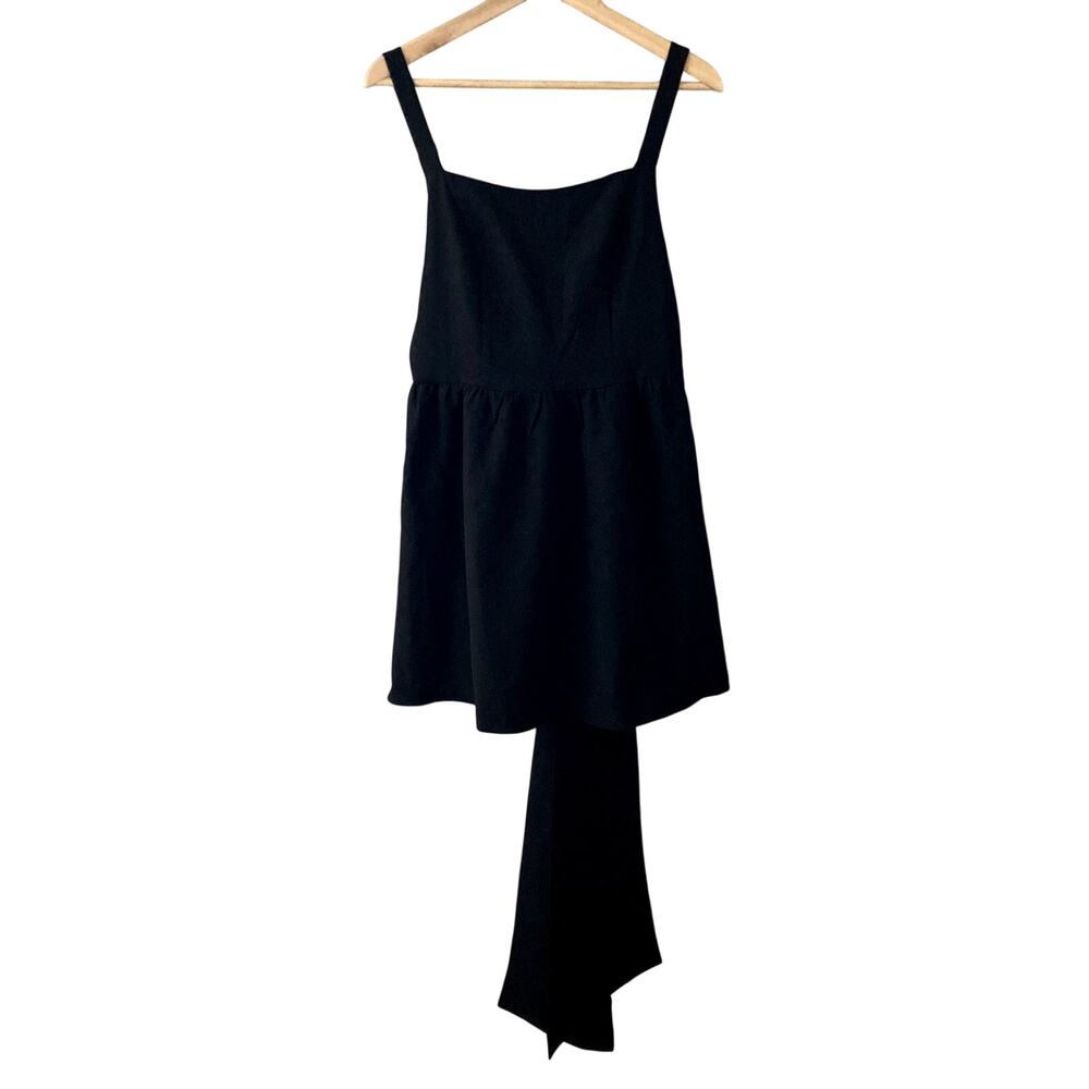 Aura NEW Elegant Essence Bow Back Black Mini Dress - Medium